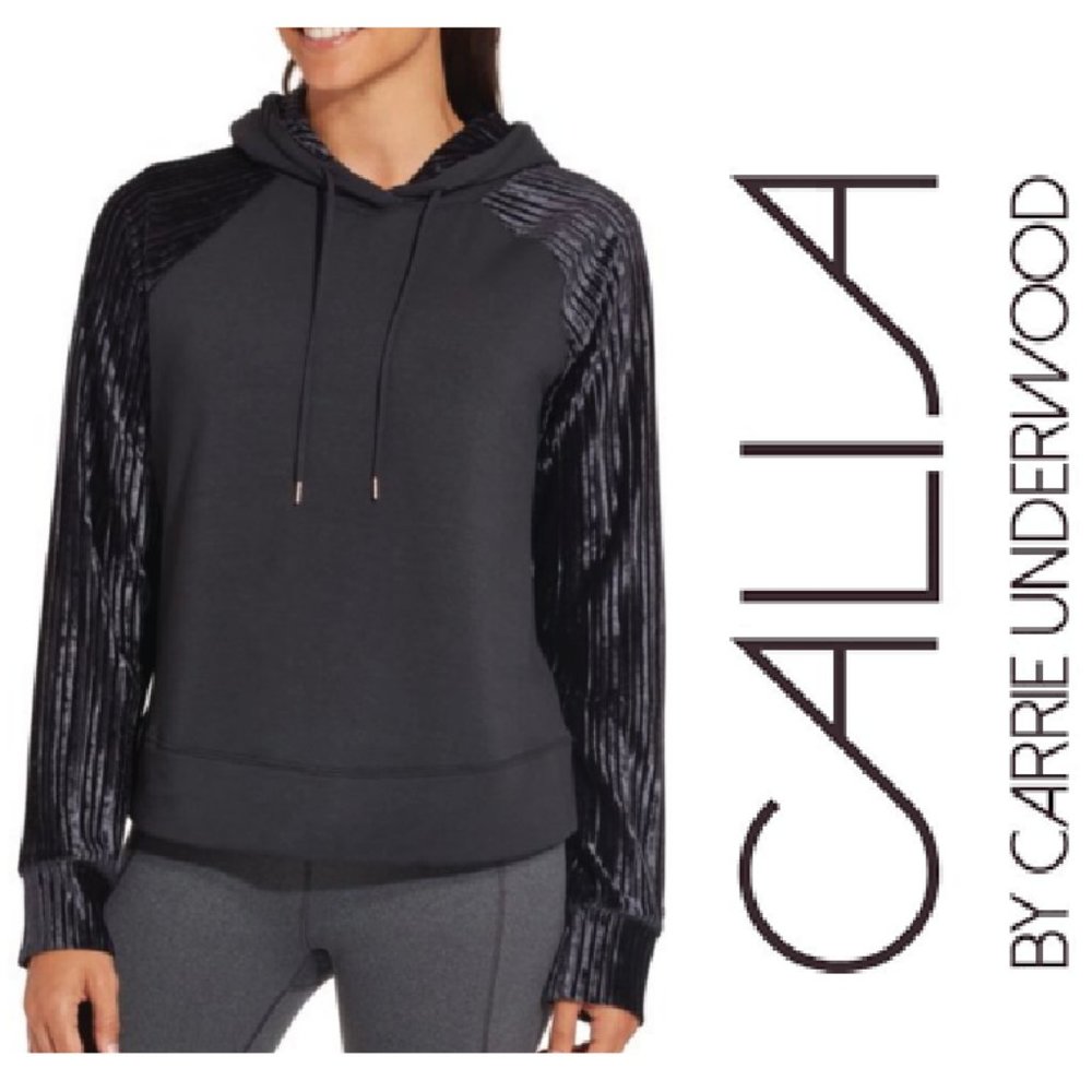 CALIA ~ Carrie Underwood black velvet hoodie Small